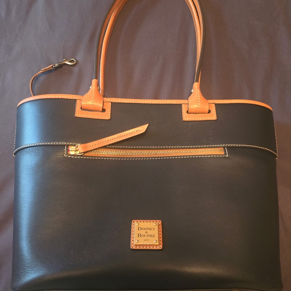 Dooney & Bourke Black and Tan Leather Totes